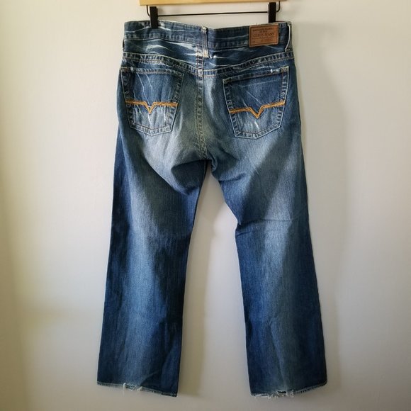 Vintage Authentic REBEL Low Rise Straight Leg Button Fly Men's Jeans W 33 L 30 - Picture 6 of 8